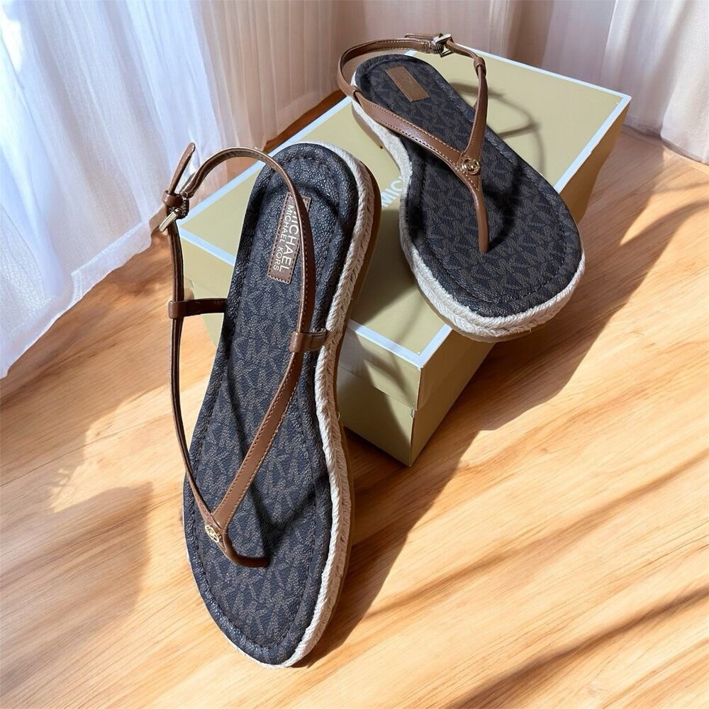Michael Kors NIB Samara Espadrille Sandals Brown Platform Summer Women’s 9.5